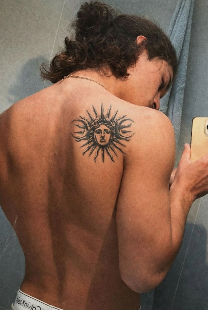 Tattoo preview on a back made with inkPEEK